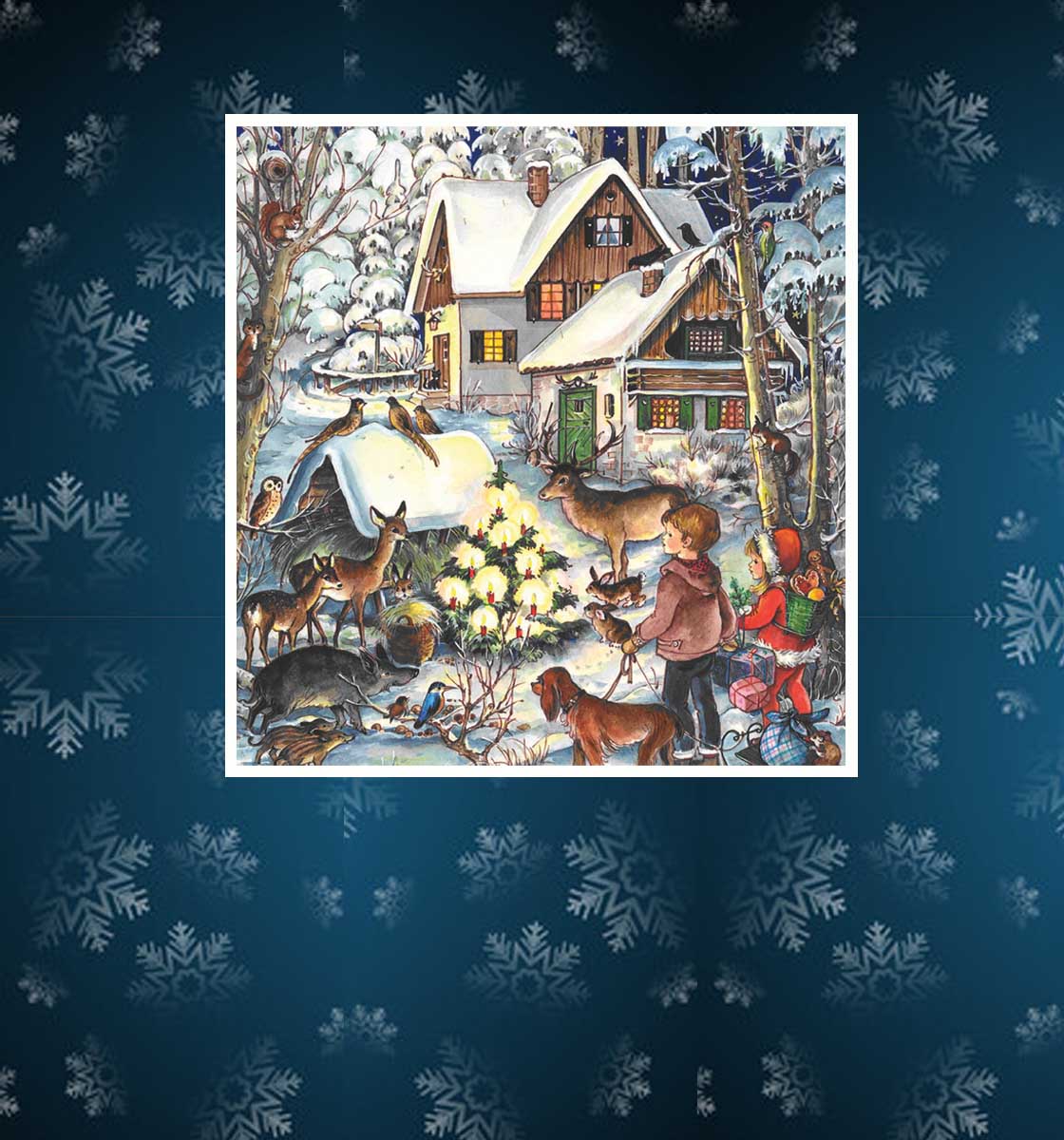 Calendario de adviento con hermosos motivos nostálgicos