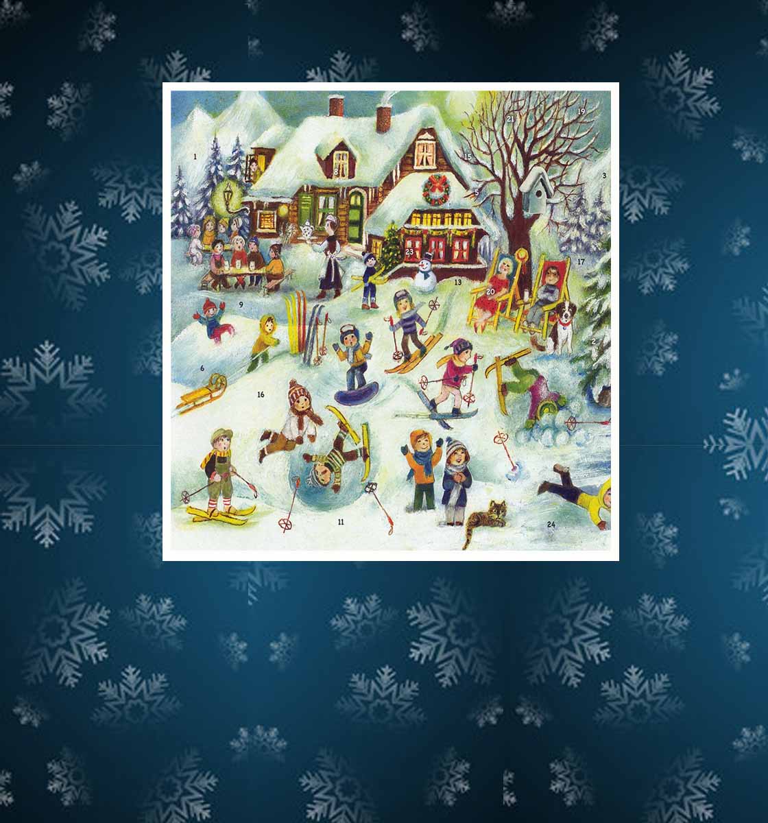 Calendario de Adviento con serie de imágenes "White Christmas"