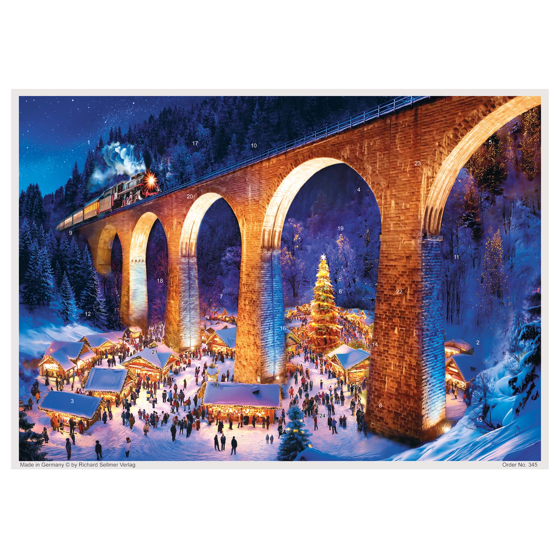 Calendario de Adviento "Encanto de puestos bajo el viaducto del tren" - NUEVO