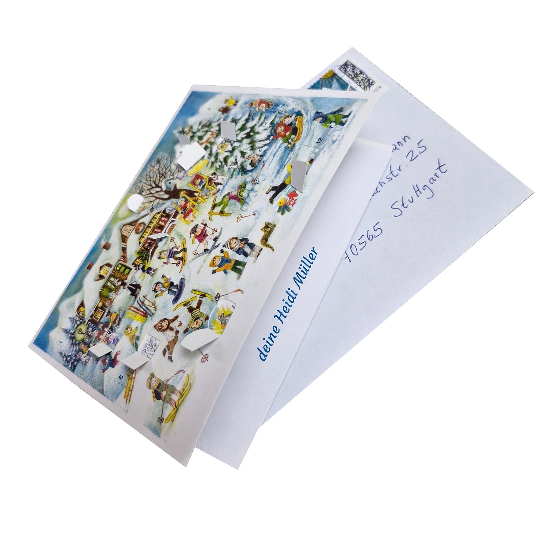 Calendario de Adviento de postales "Cabaña de esquí"