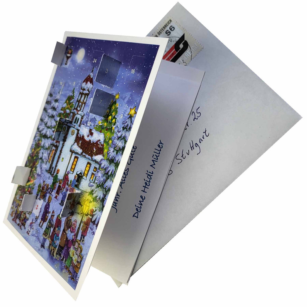Calendario de Adviento de postales "Nochebuena en la iglesia"