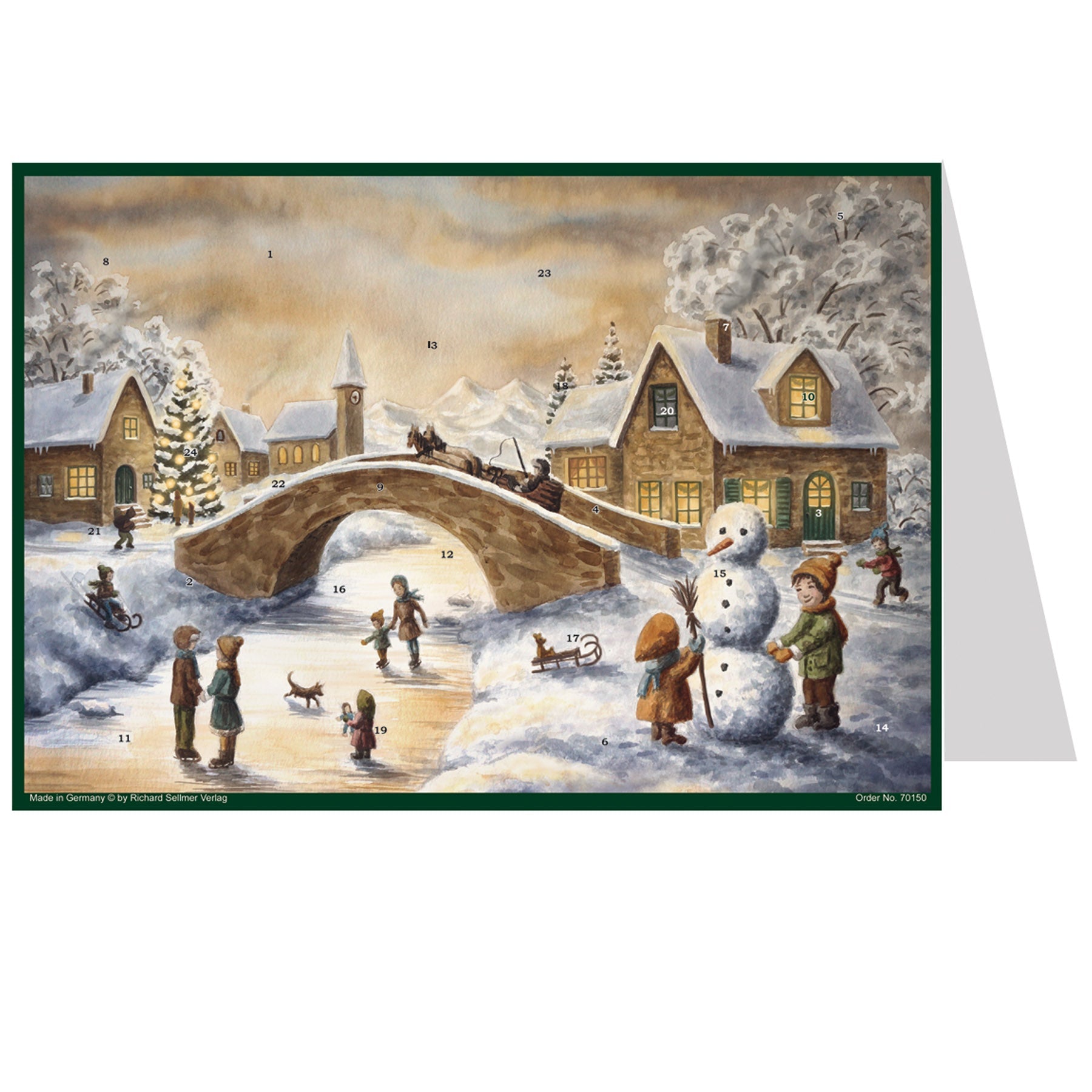 Calendario de Adviento de postales "An der Brücke"