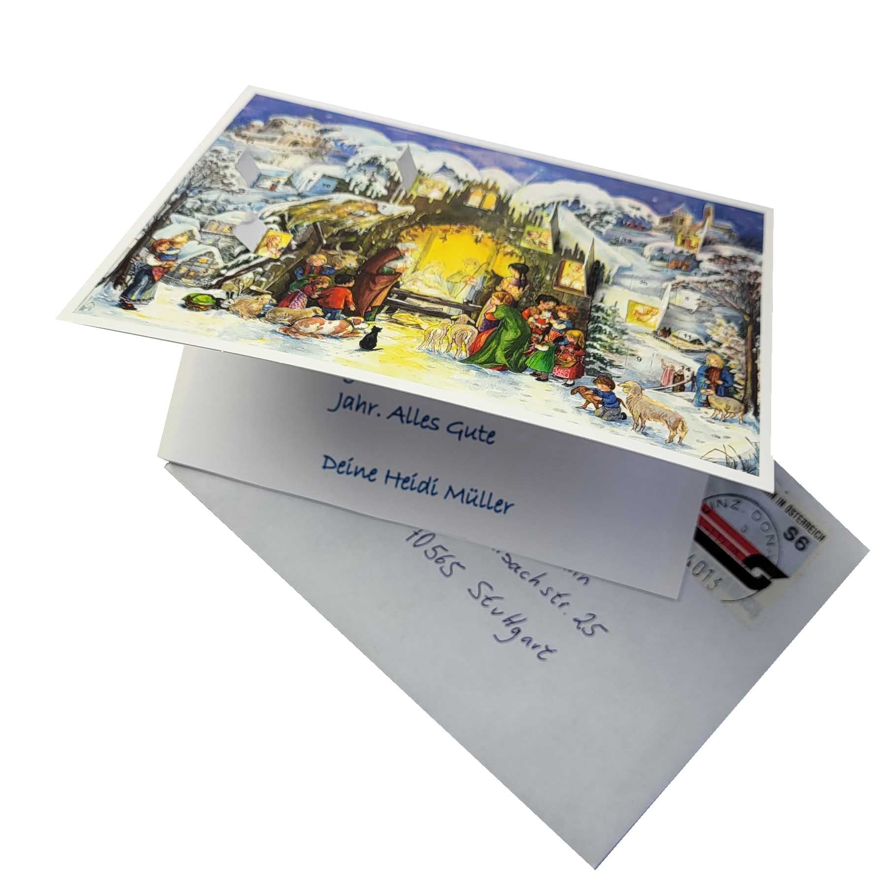 Calendario de Adviento de postales "Jesús ha nacido"