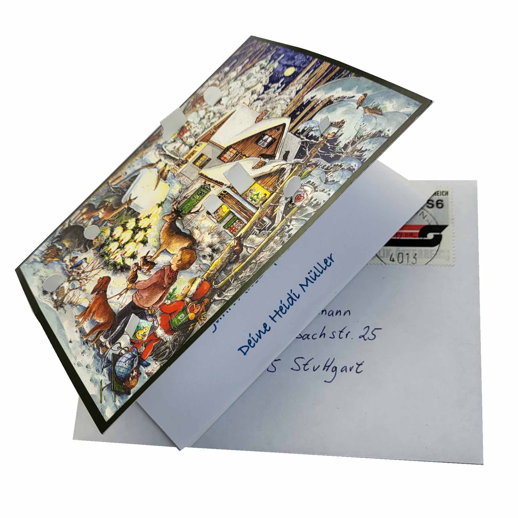 Calendario de Adviento de postales "Invierno con los animales"