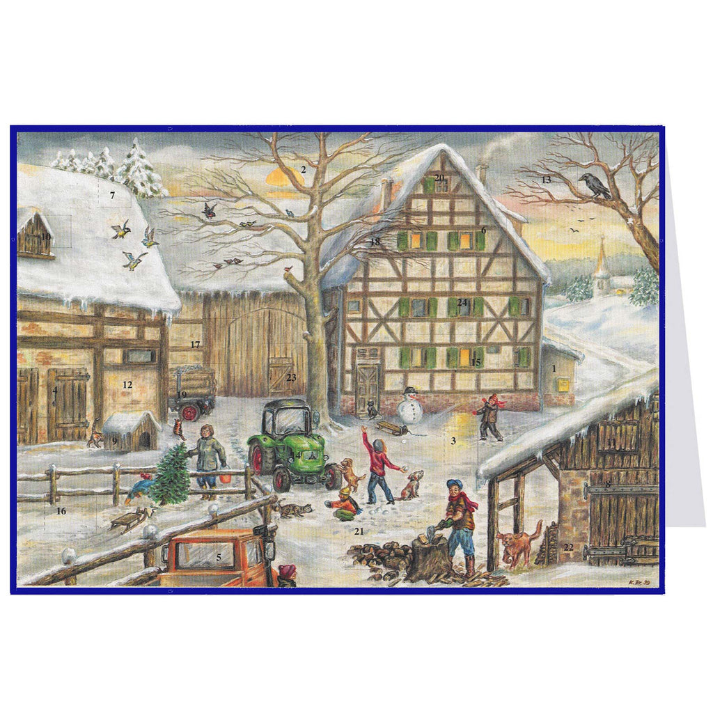 Calendario de Adviento de postales "Invierno en la granja"