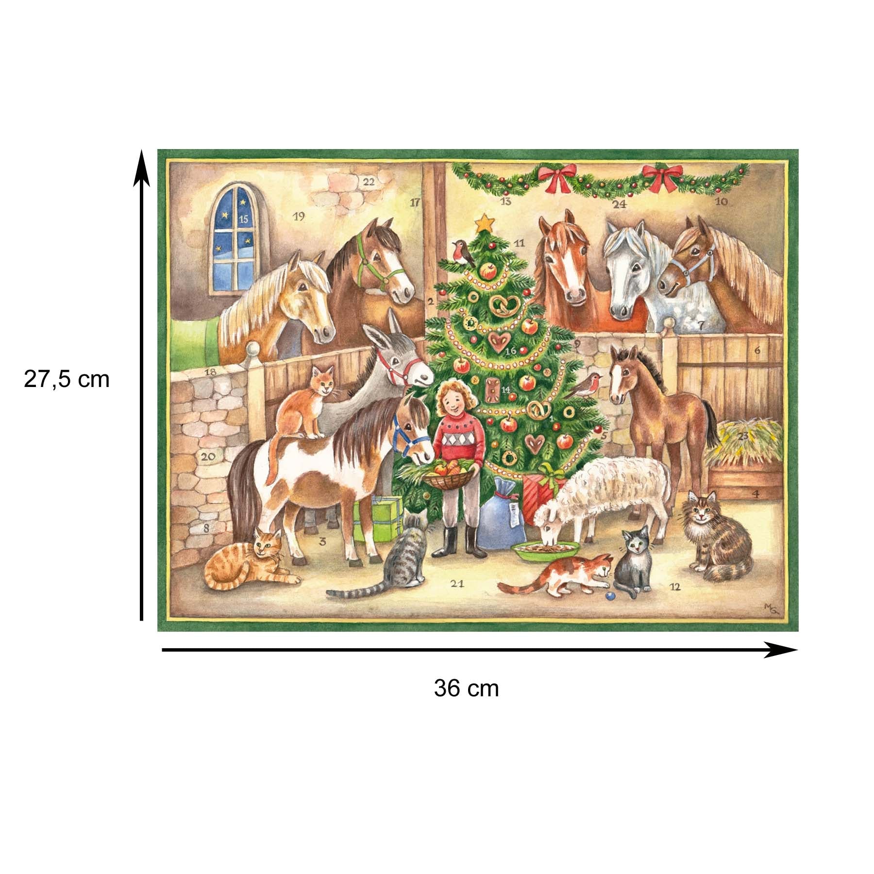 Calendario de Adviento de caballos "En el establo"
