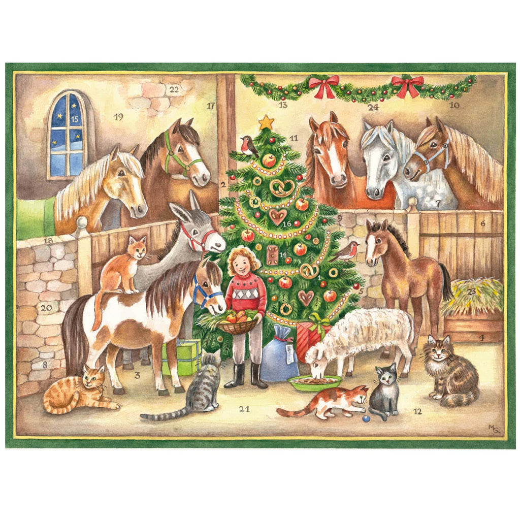 Calendario de Adviento de caballos "En el establo"