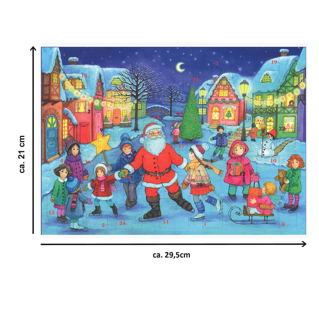 Calendario de Adviento A4 "Patinaje sobre hielo con Papá Noel"