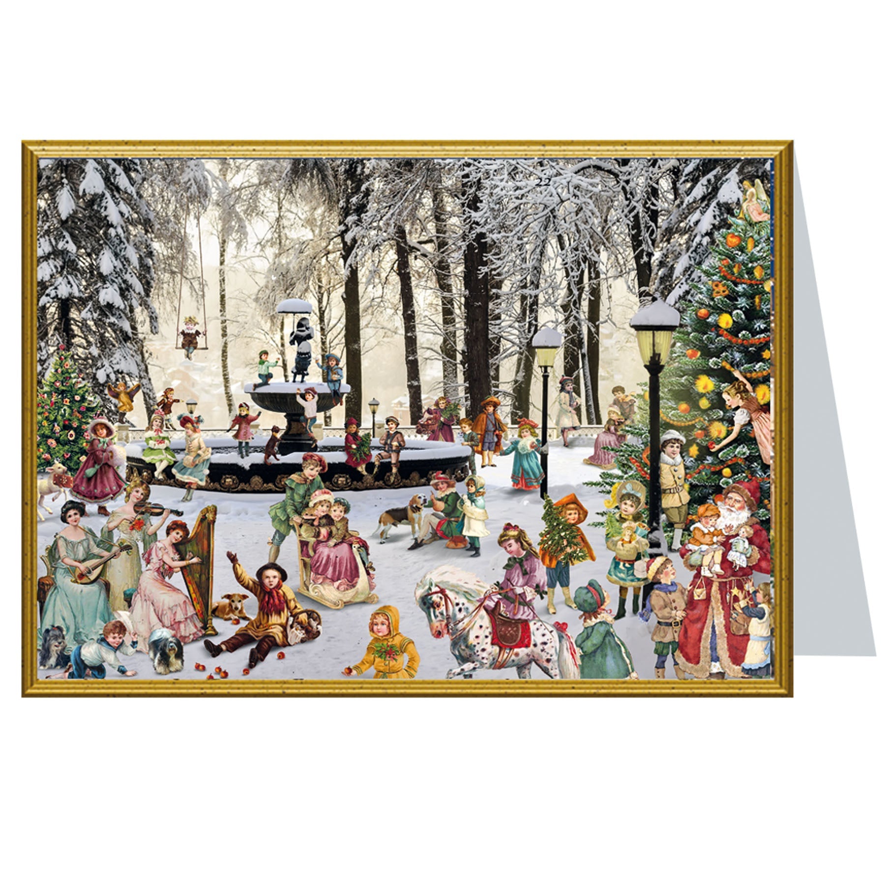 Tarjeta de Navidad "Fuente nevada"