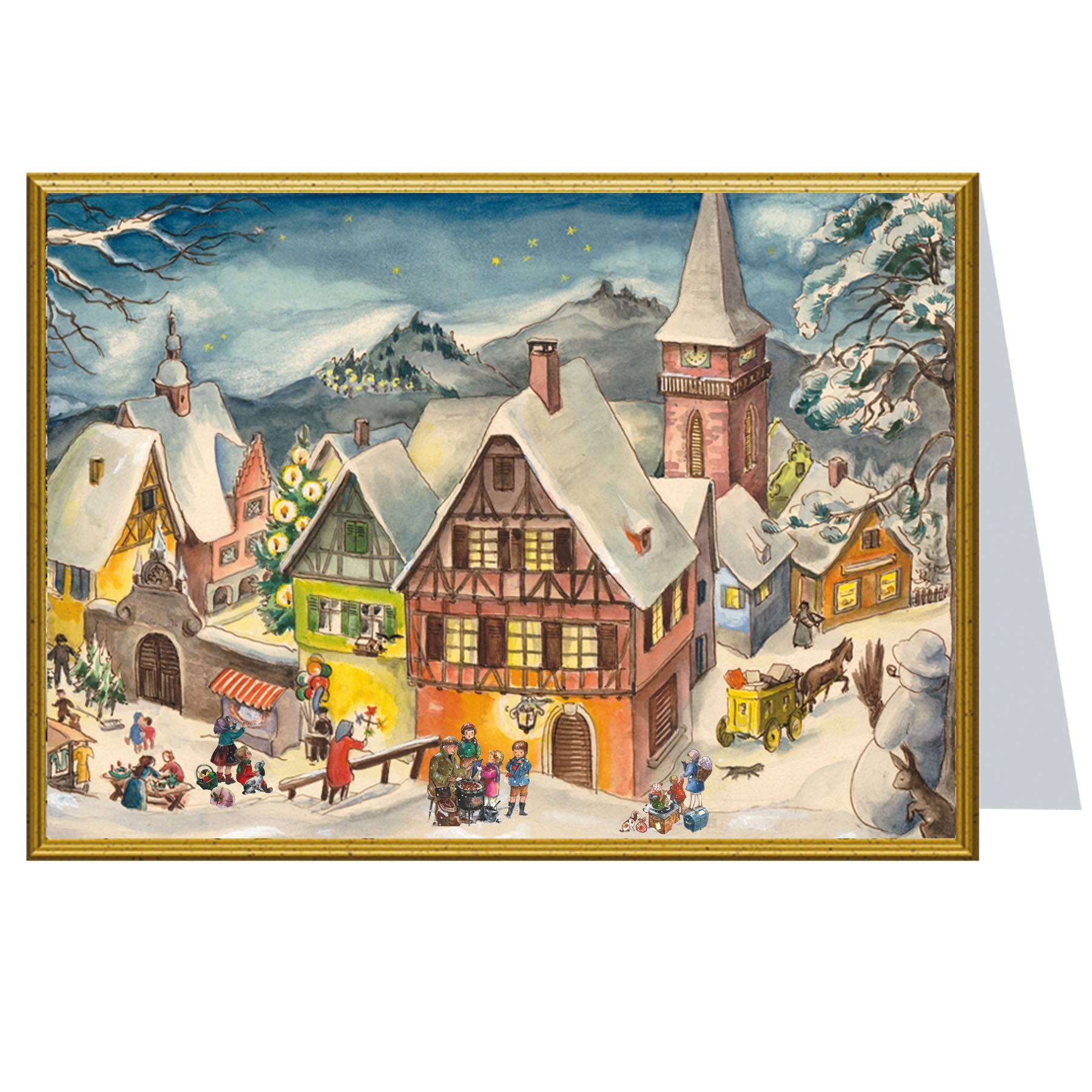 Tarjeta de Navidad "Pueblo Nevado"