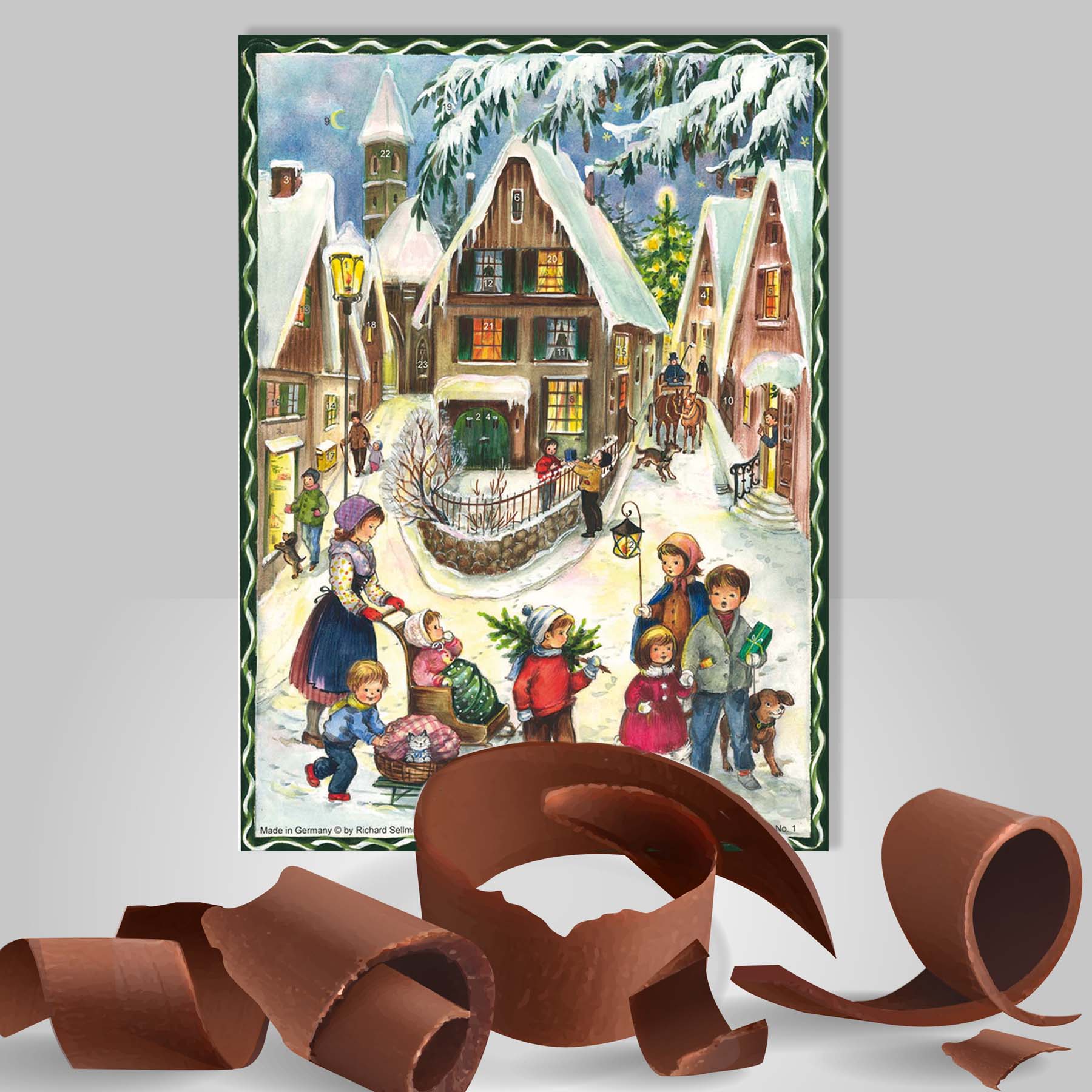 Calendario de Adviento de chocolate "Navidad en el pueblo"
