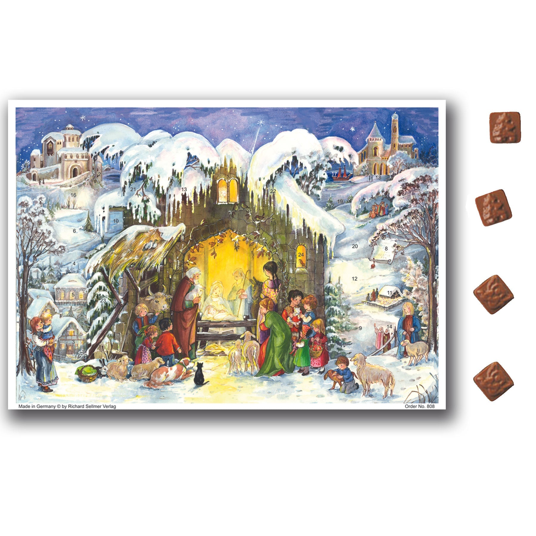 Calendario de Adviento de chocolate "En el pesebre"