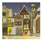 Calendario de adviento de papel "La pequeña ciudad" de 1946