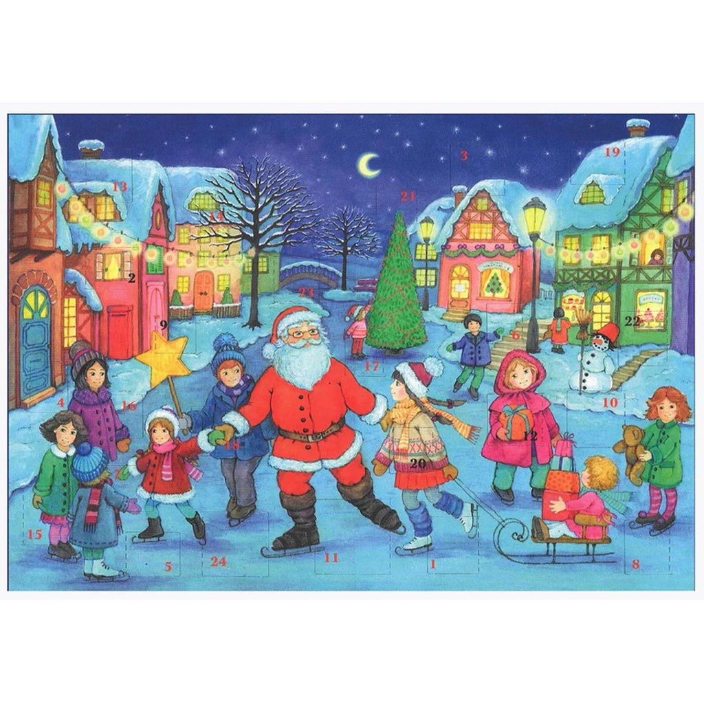 Calendario de Adviento A4 "Patinaje sobre hielo con Papá Noel"