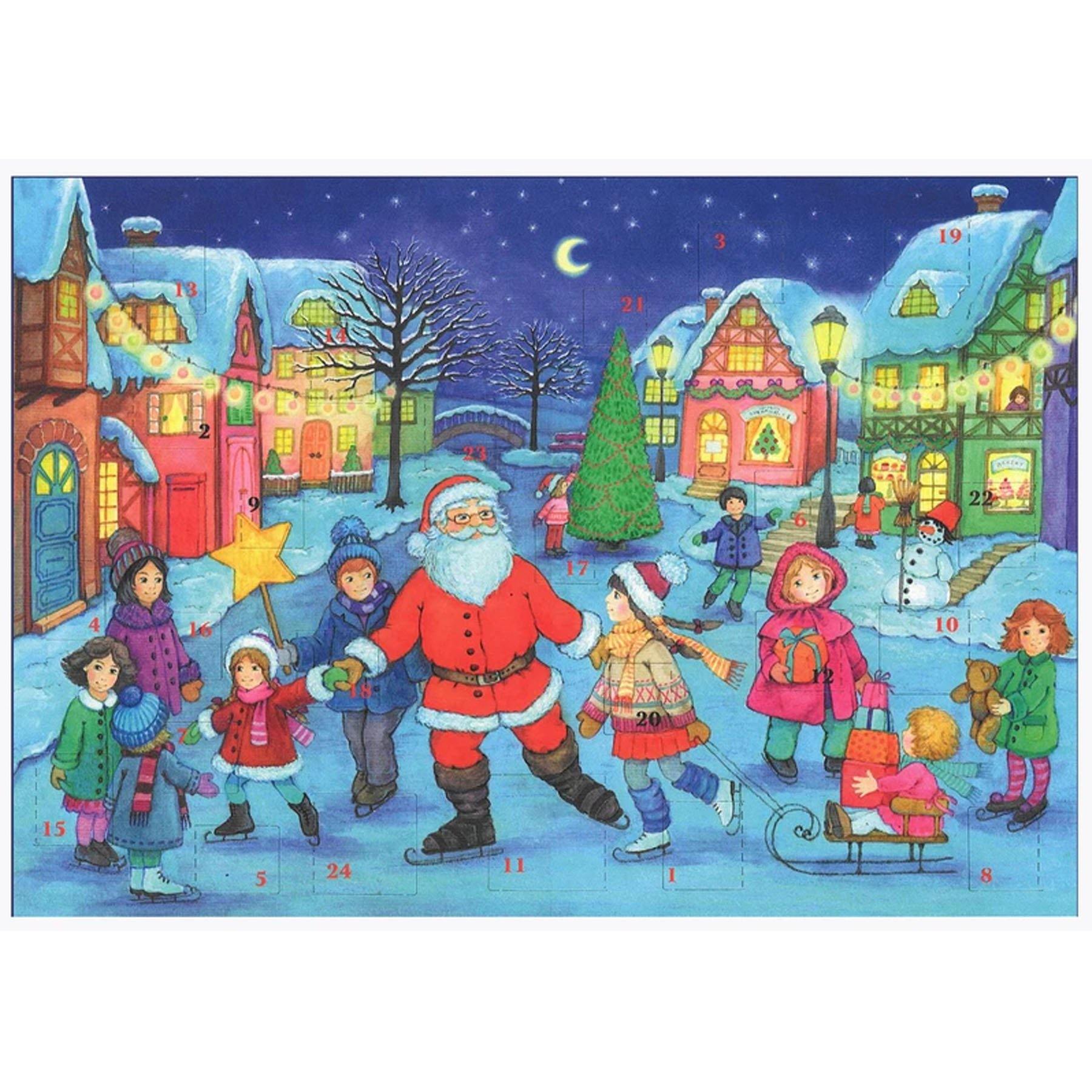Calendario de Adviento A4 "Patinaje sobre hielo con Papá Noel"