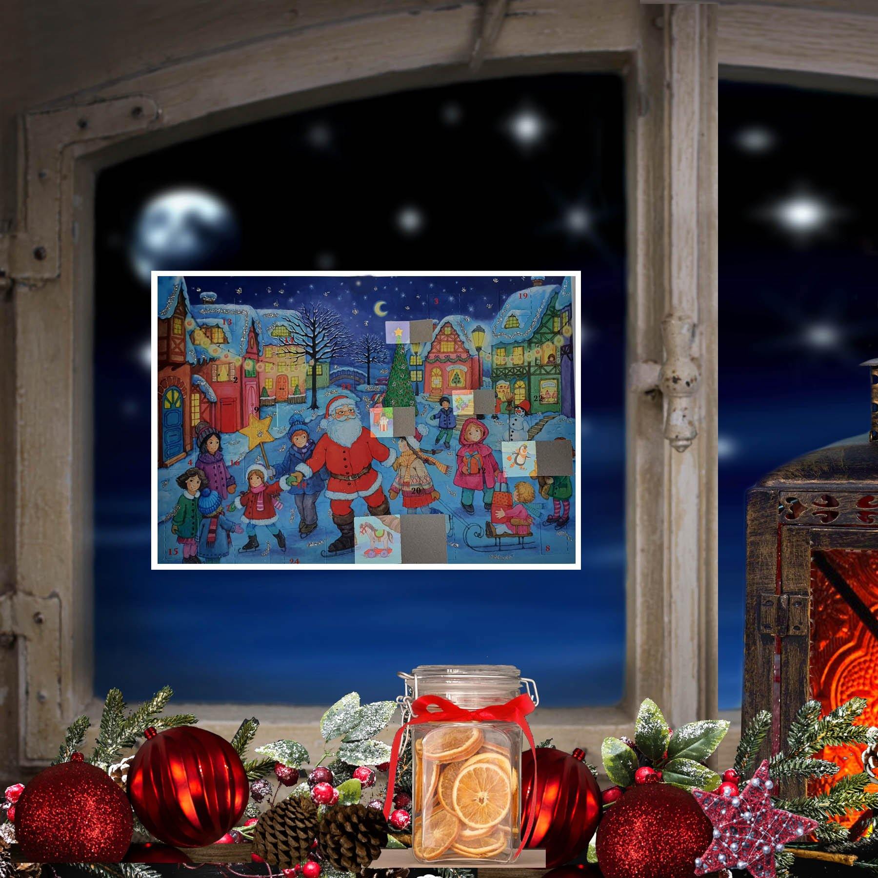 Calendario de Adviento A4 "Patinaje sobre hielo con Papá Noel"