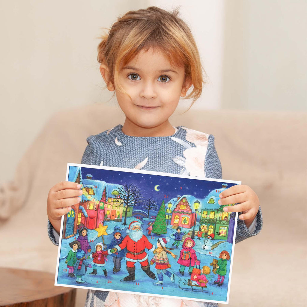 Calendario de Adviento A4 "Patinaje sobre hielo con Papá Noel"