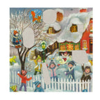 Calendario de Adviento "Batalla de bolas de nieve frente a la casa"