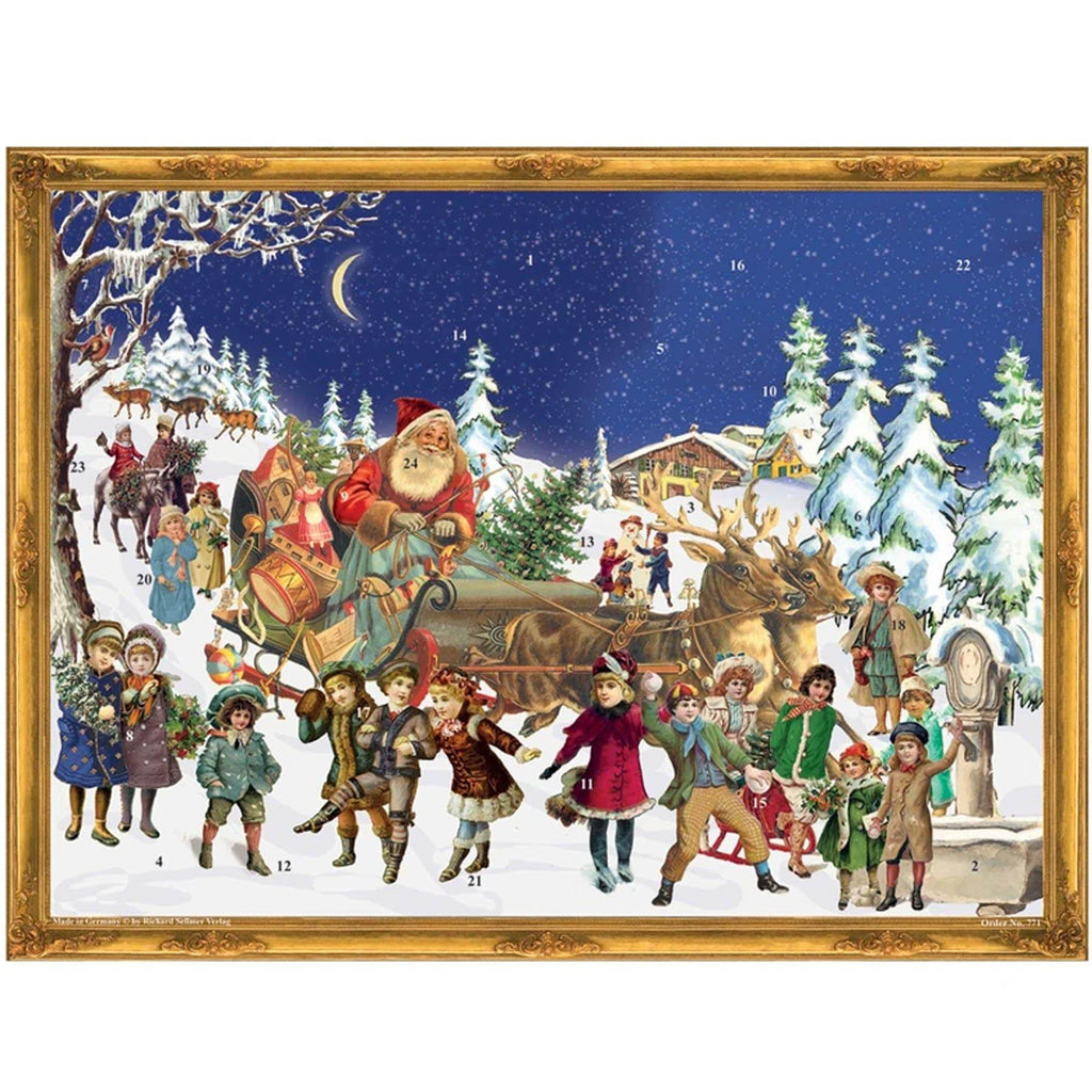 Calendario de Adviento "Papá Noel en trineo de renos"