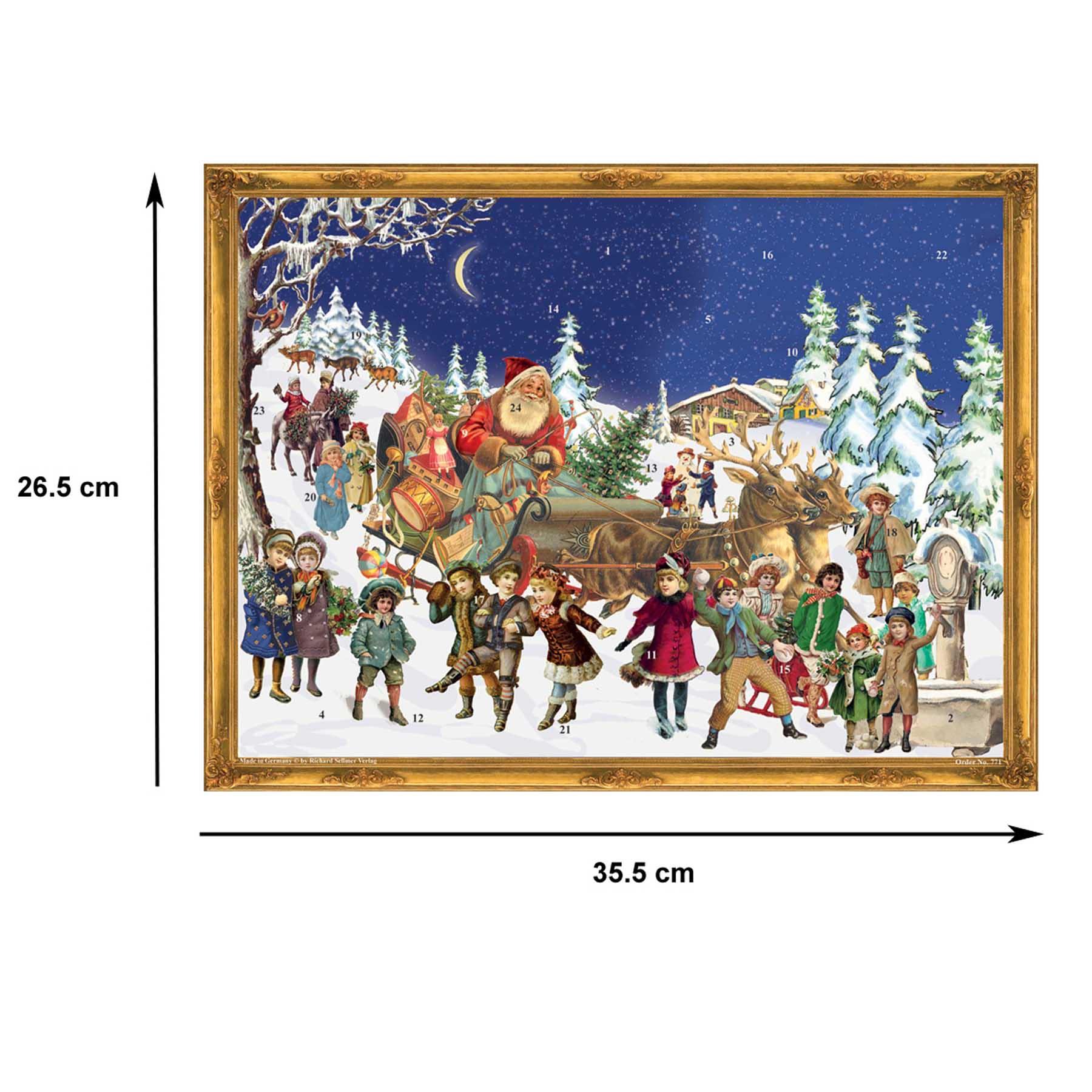 Calendario de Adviento "Papá Noel en trineo de renos"