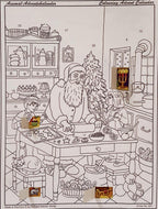 Calendario de Adviento para colorear "Hornear con Papá Noel"