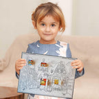 Calendario de Adviento para colorear "Papá Noel llega a la ciudad"
