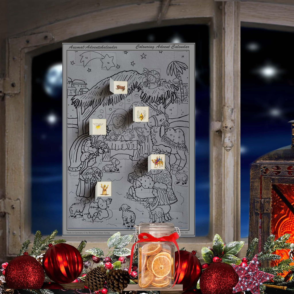 Calendario de Adviento para colorear "El Pesebre de Belén"
