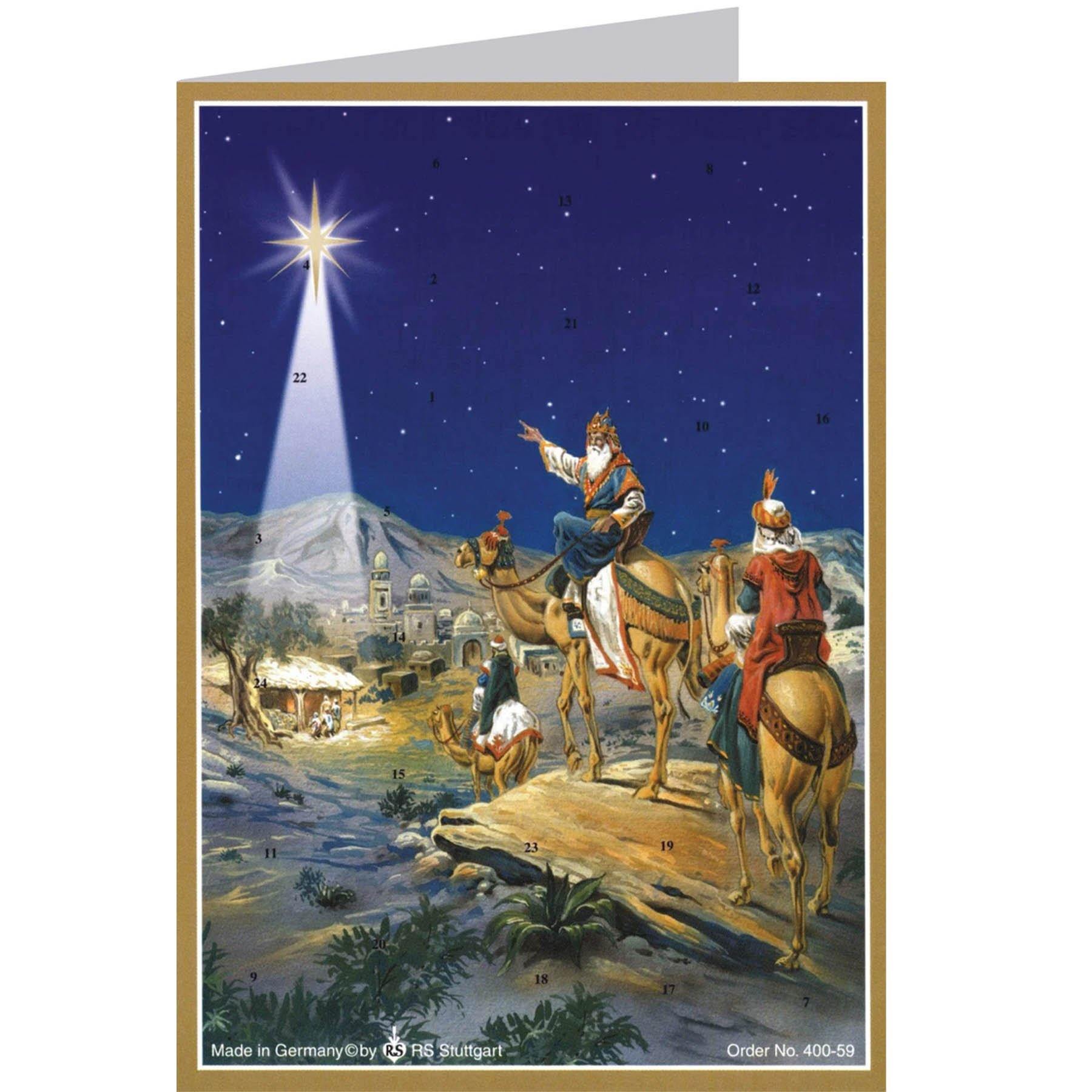 Calendario de Adviento de postales "Los tres Reyes Magos siguen la estrella"