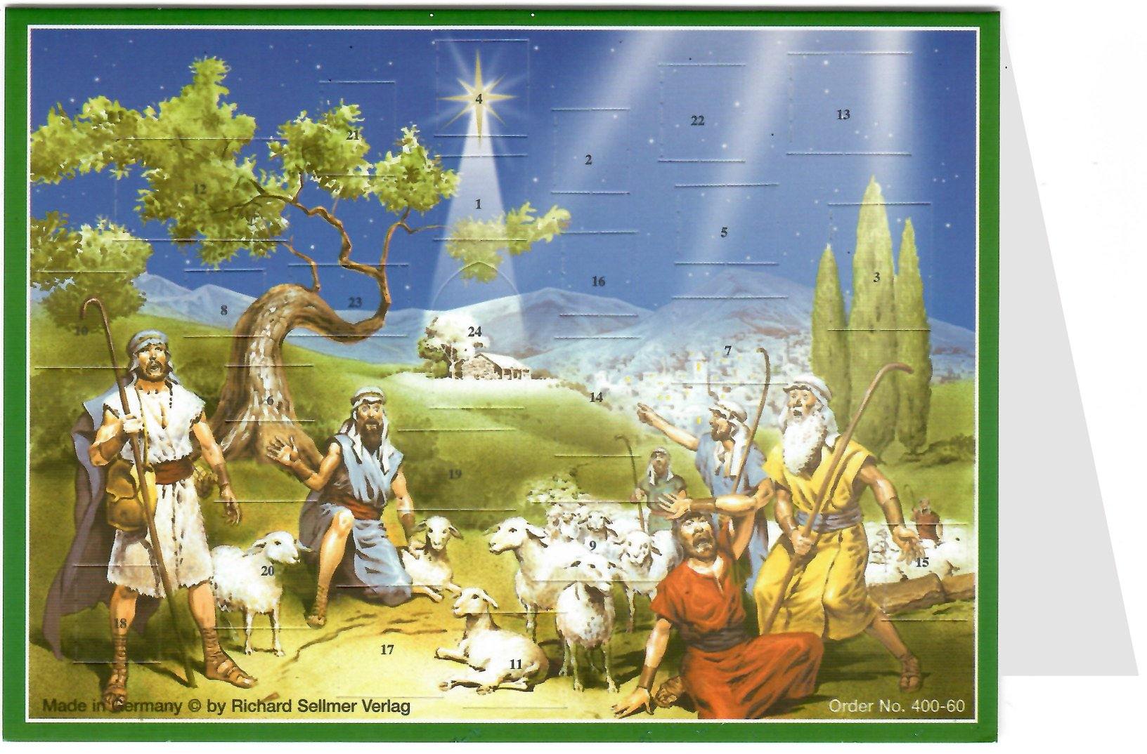 Calendario de Adviento de postales "Aparición de los pastores"