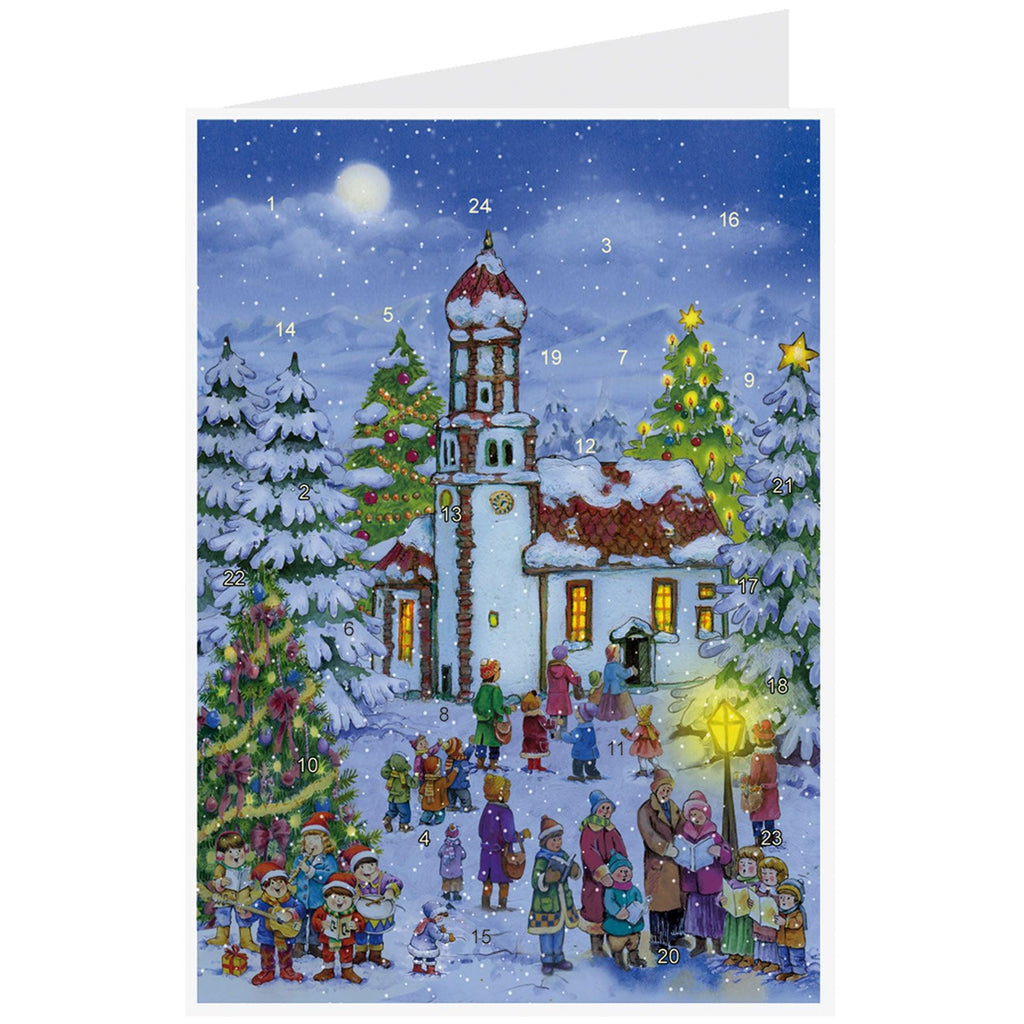 Calendario de Adviento de postales "Nochebuena en la iglesia"