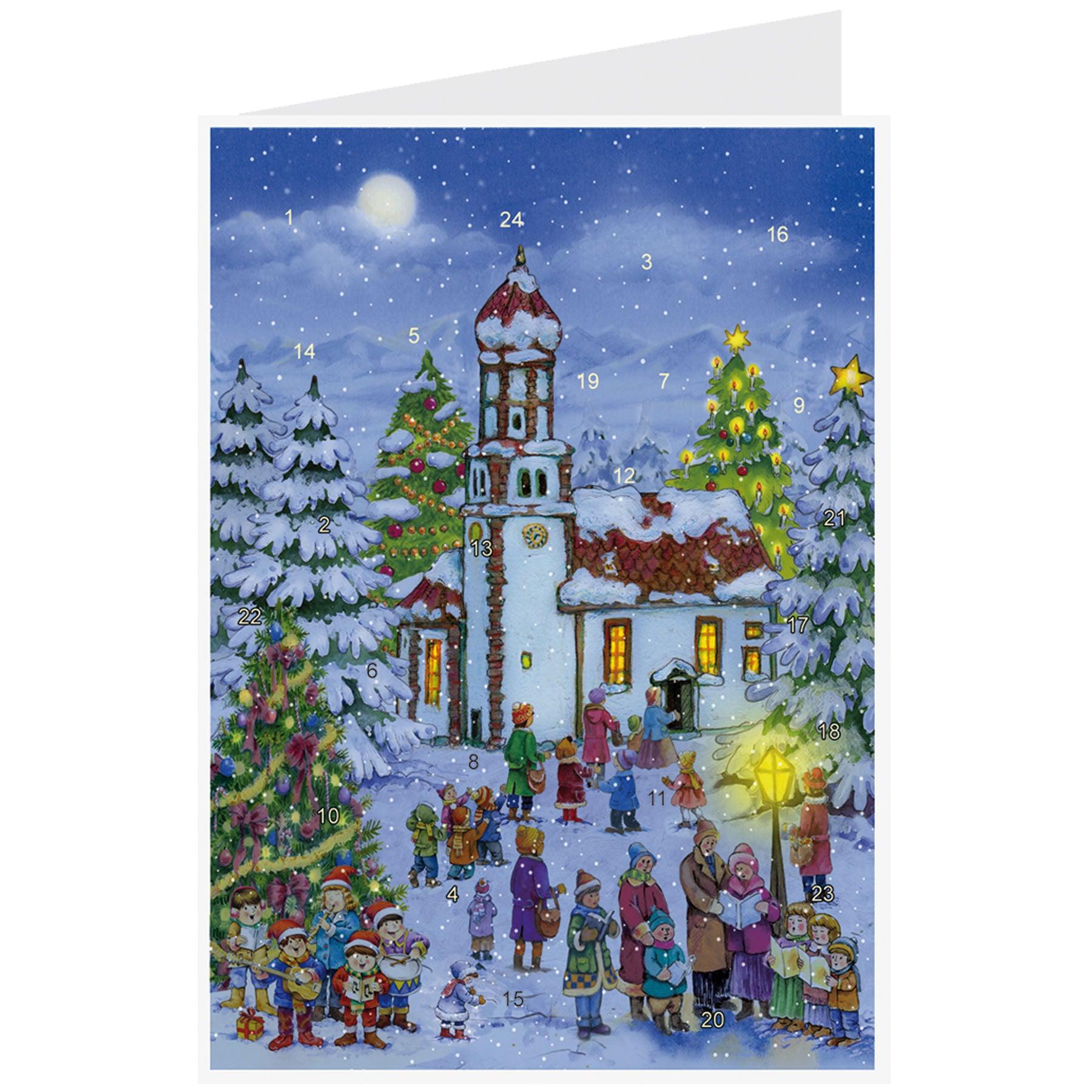 Calendario de Adviento de postales "Nochebuena en la iglesia"