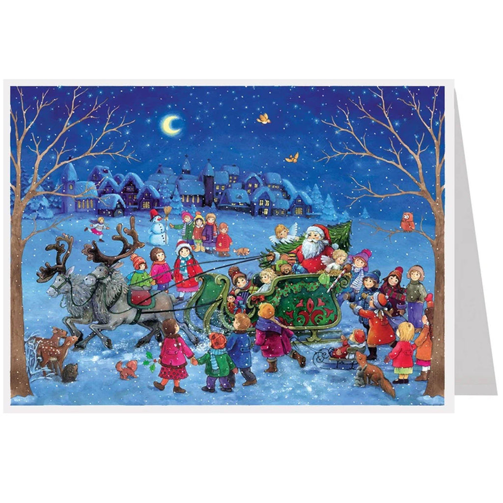 Calendario de Adviento de postales "Paseo en trineo con Papá Noel"