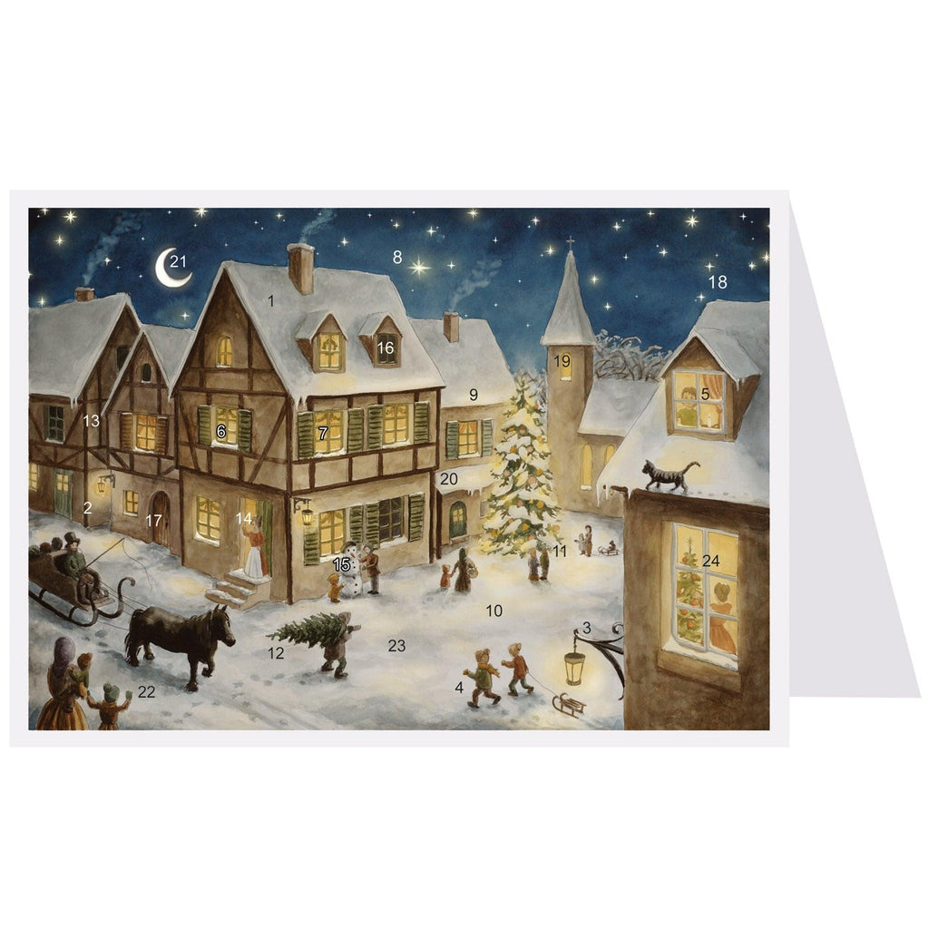 Calendario de Adviento de postales "Nochebuena en el pueblo"