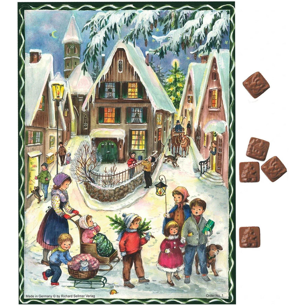 Calendario de Adviento de chocolate "Navidad en el pueblo"