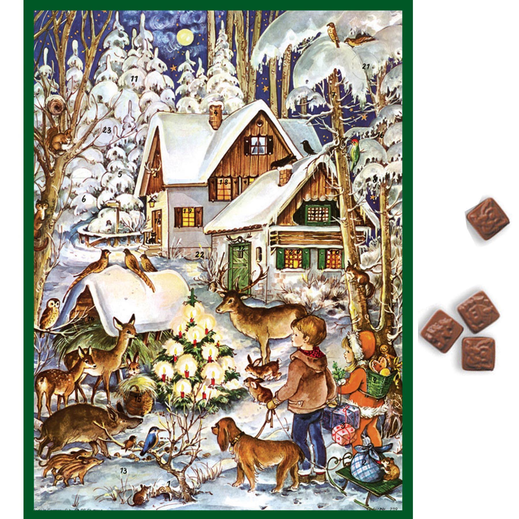 Calendario de Adviento de chocolate "Invierno con los animales"