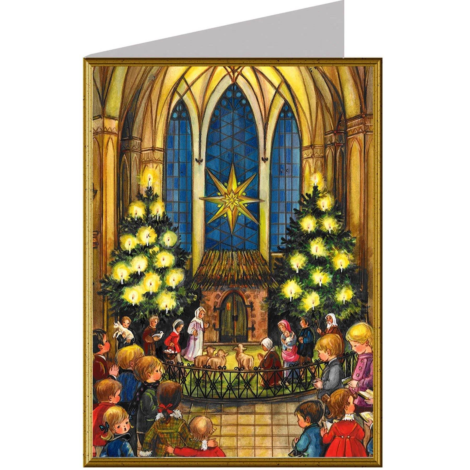 Tarjeta de Navidad "En la iglesia"