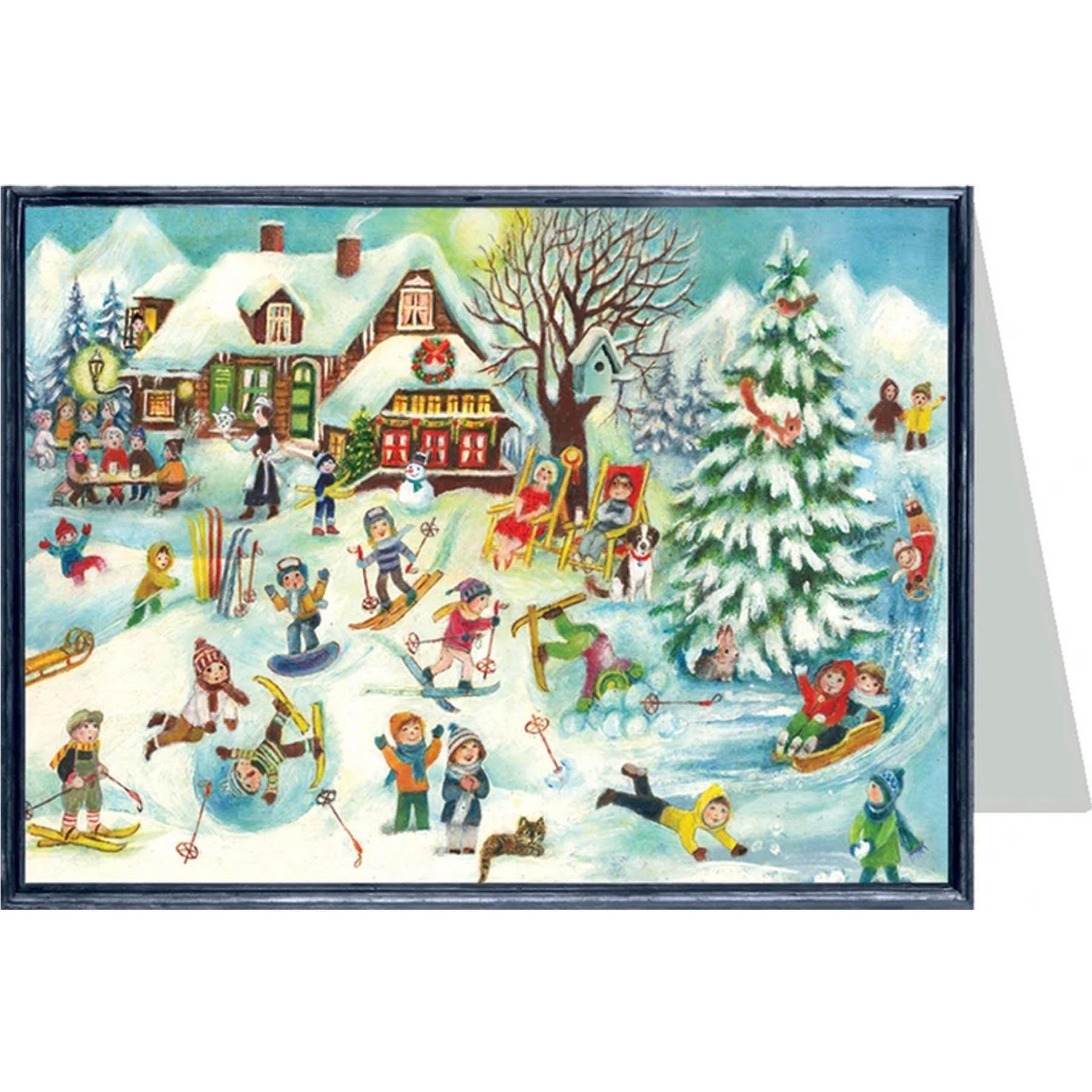 Tarjeta de Navidad "Cabaña de Esquí"