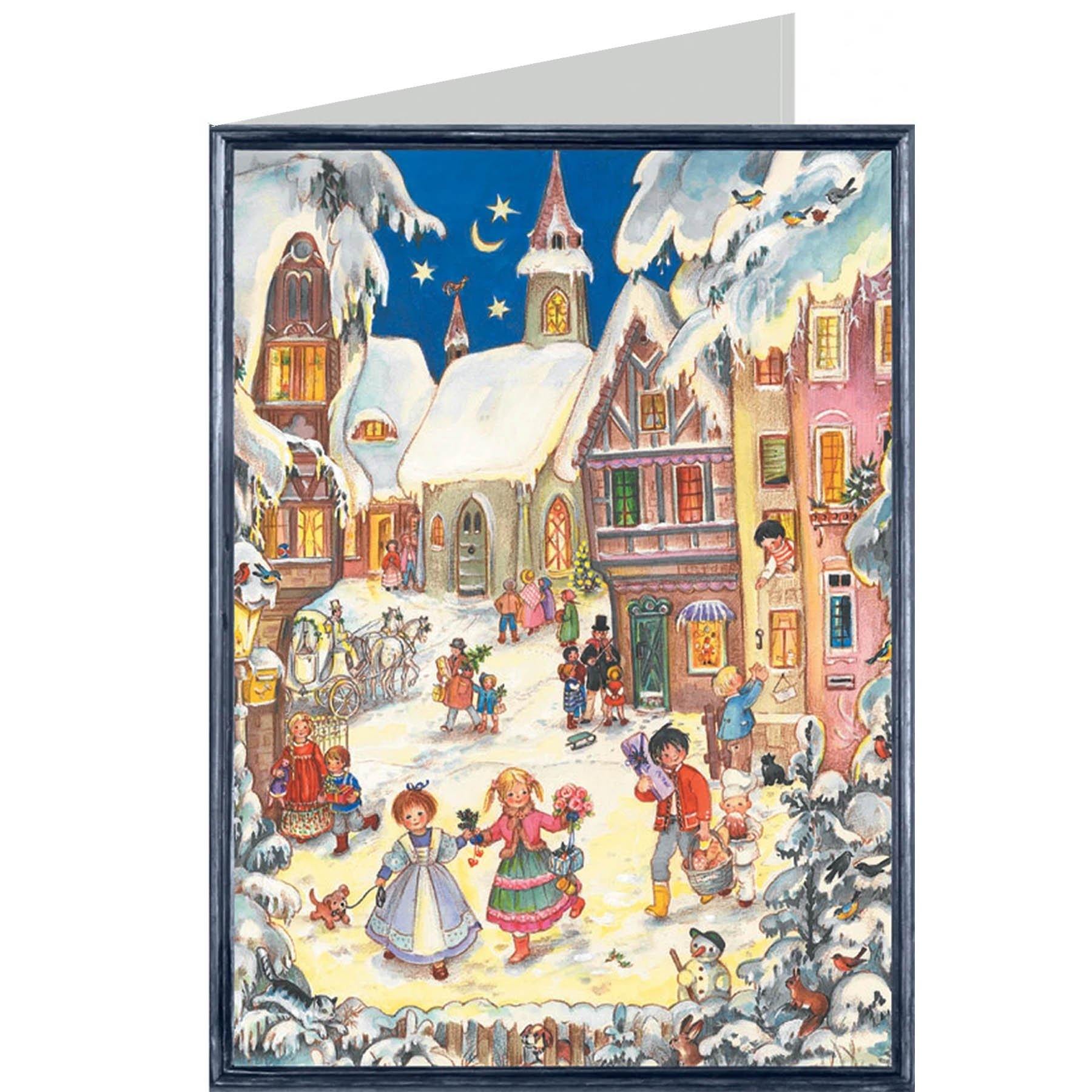 Tarjeta de Navidad "Pueblito Nevado"