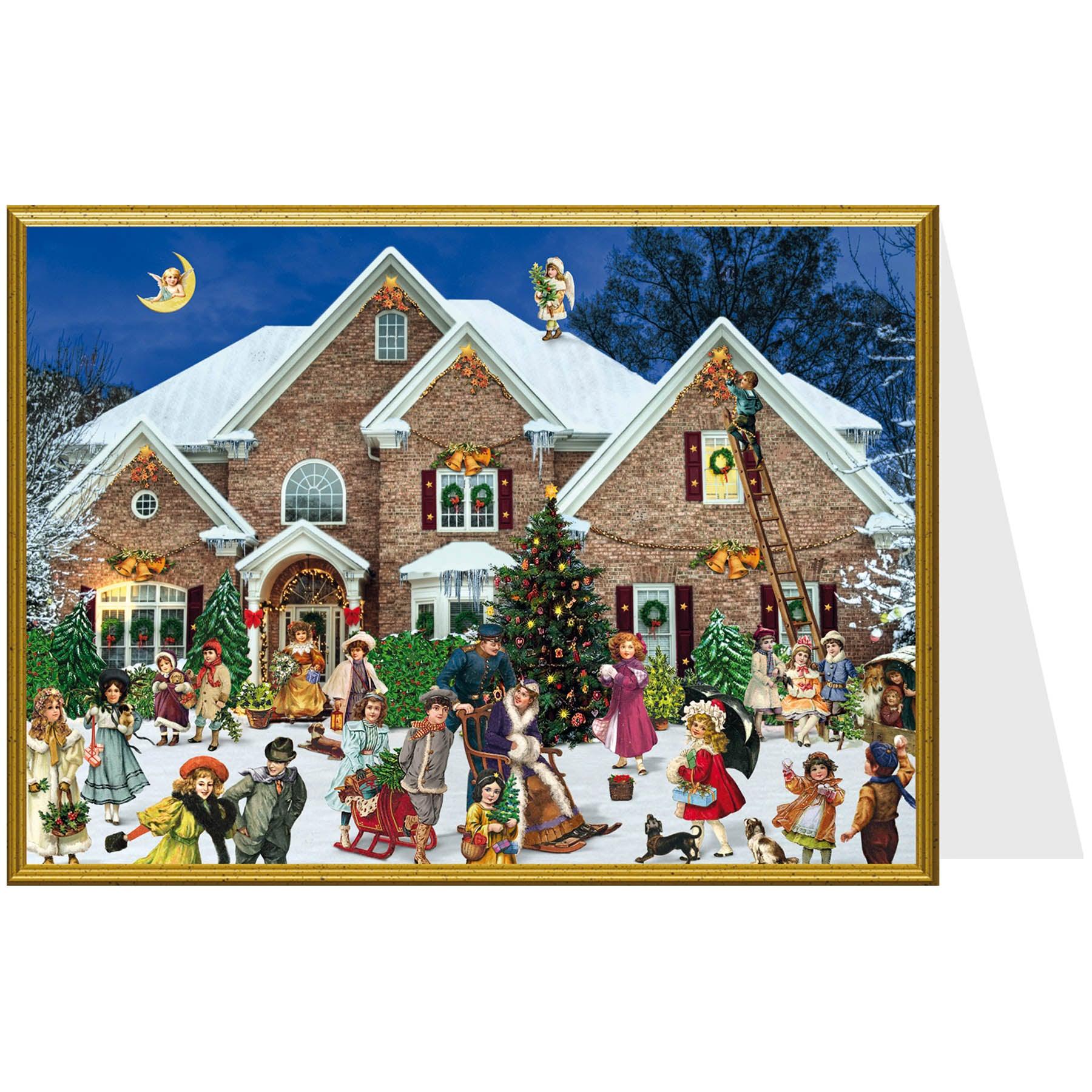 Tarjeta de Navidad "Casa Victoriana"