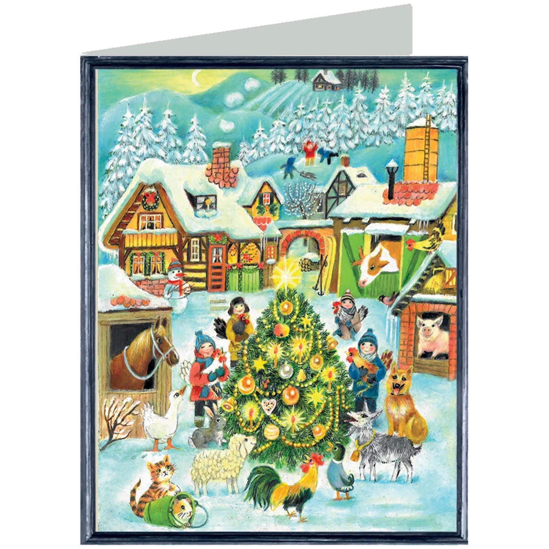 Tarjeta de Navidad "Navidad en la granja"