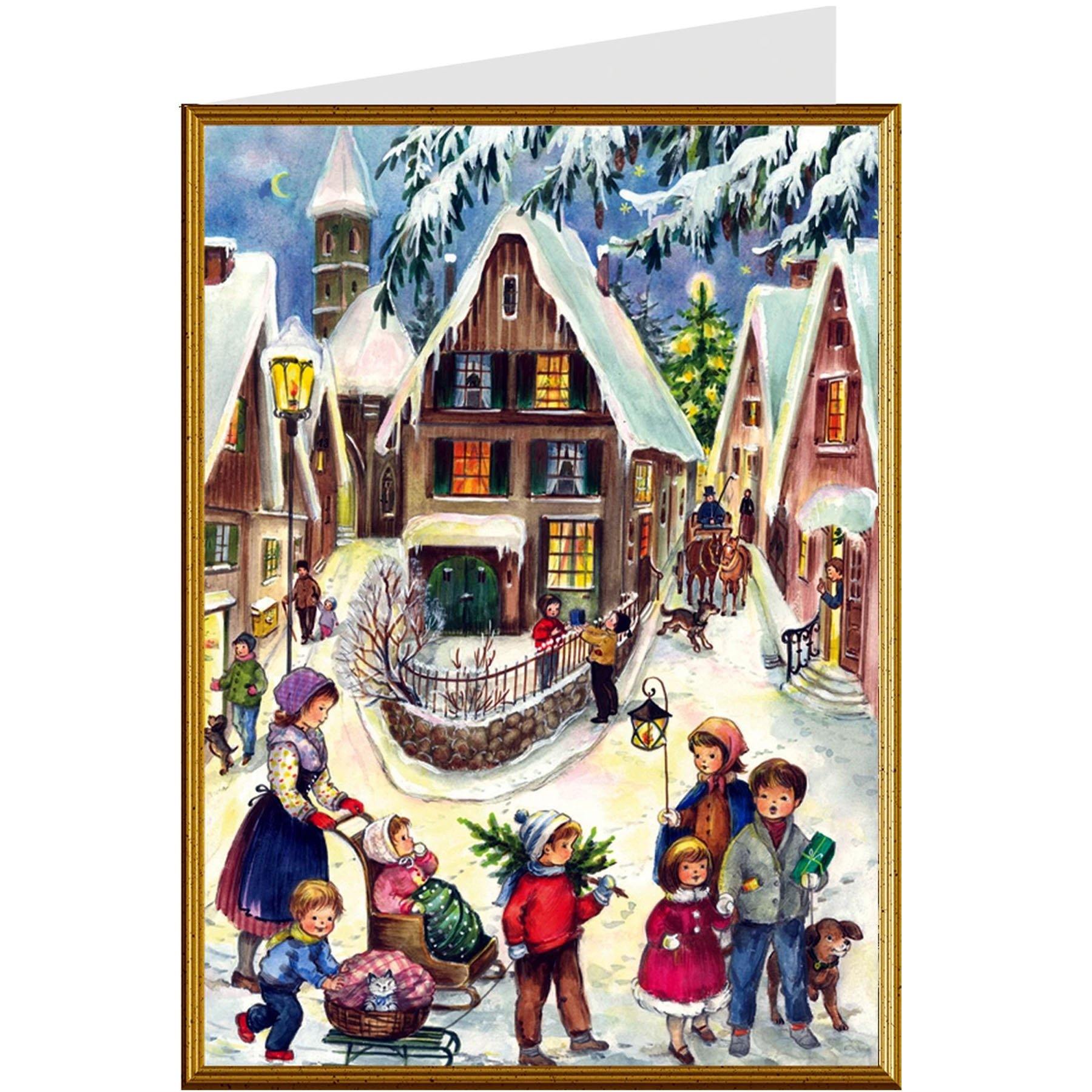 Tarjeta de Navidad "Navidad en el pueblo"