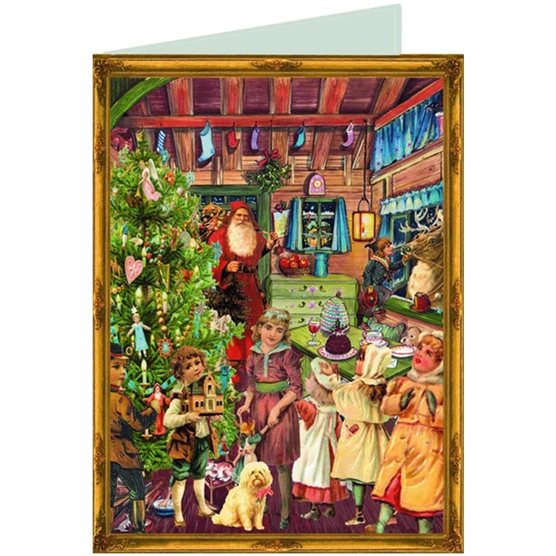 Tarjeta de Navidad "Reparto de regalos de Navidad"