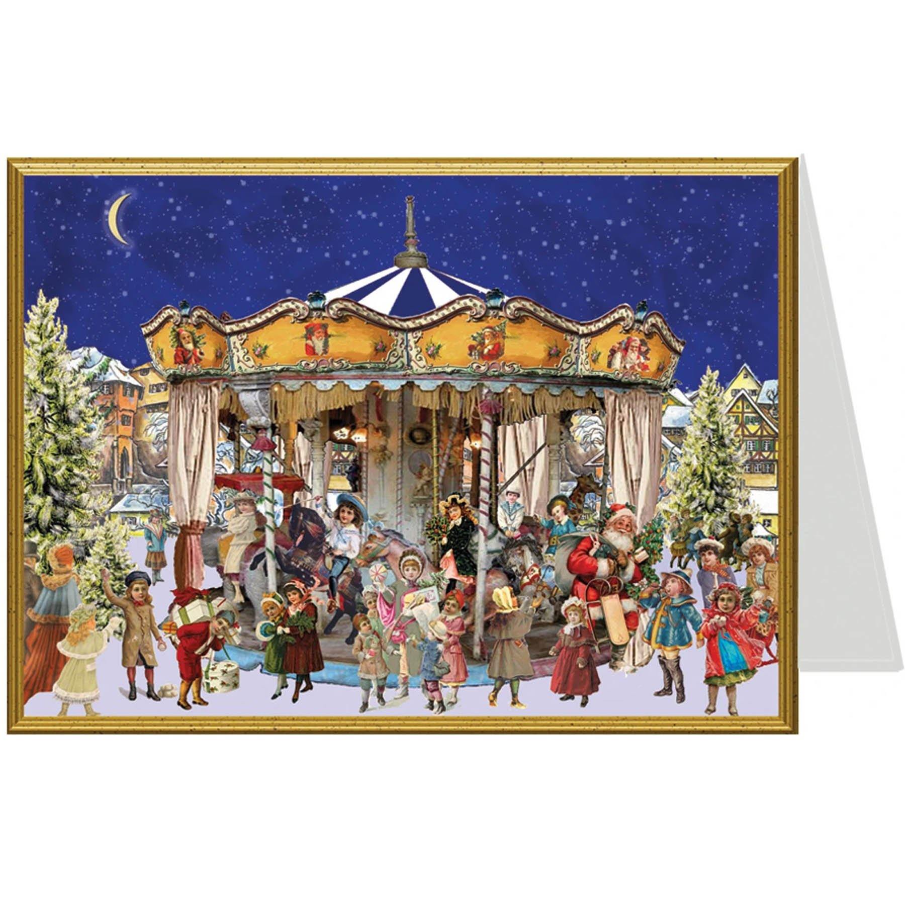 Tarjeta de Navidad "Carrusel de Navidad"